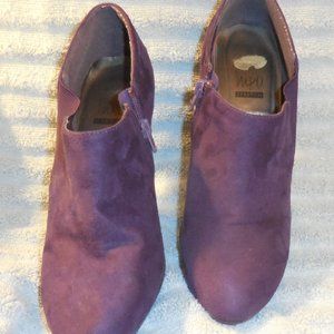 Purple Moleskin 4" heel booties